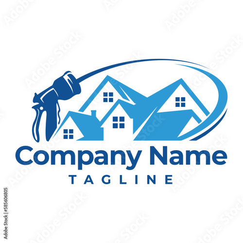 Insulation foam logo design, Construction foam gun logo template.