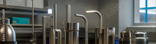 Wallpaper Mural Illustration of a modern kitchen with sleek stainless steel appliances created with Generative AI technology Torontodigital.ca