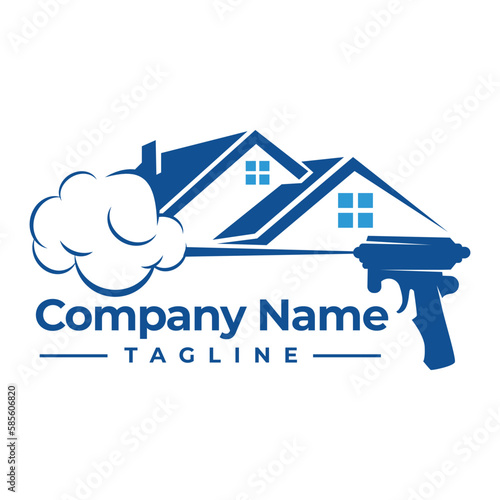 Insulation foam logo design, Construction foam gun logo template.