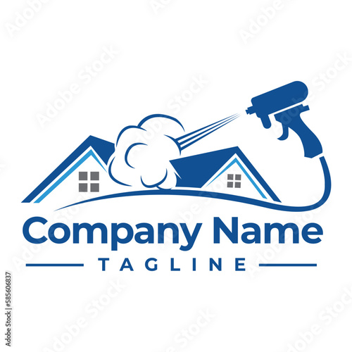 Insulation foam logo design, Construction foam gun logo template.