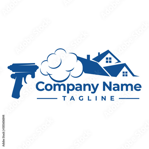 Insulation foam logo design, Construction foam gun logo template.