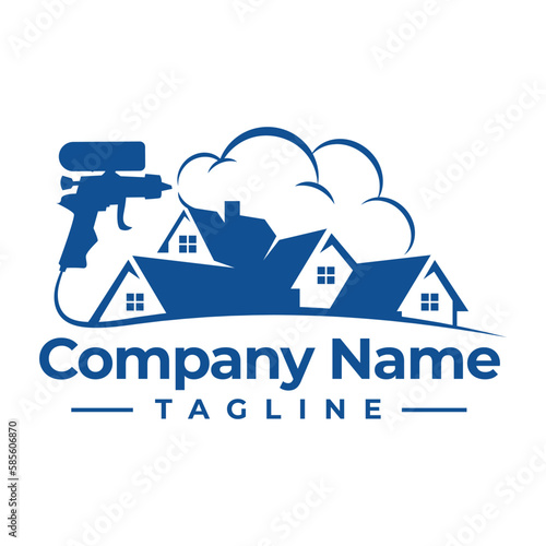 Insulation foam logo design, Construction foam gun logo template.