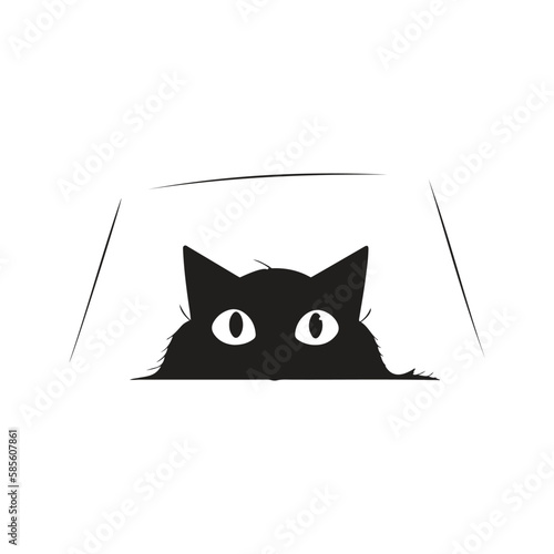 cat hiding under a sheet digital art ,hand drawn illustration