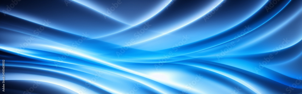 Naklejka premium Illustration of a blue abstract background with flowing lines and curves created with Generative AI technology