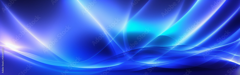 Illustration of a blue abstract background with flowing lines and ...