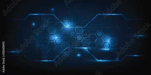 Vector illustrations of futurstic digital innovation and technology with digital element and circuit tech network for advertising and game artwork.Future tech design concepts.