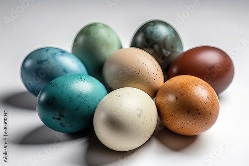 stack of colorful eggs on top of each other. Generative AI