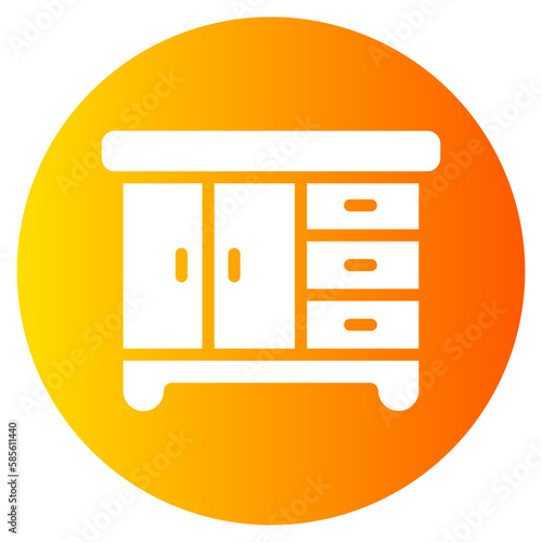 chest of drawers gradient icon
