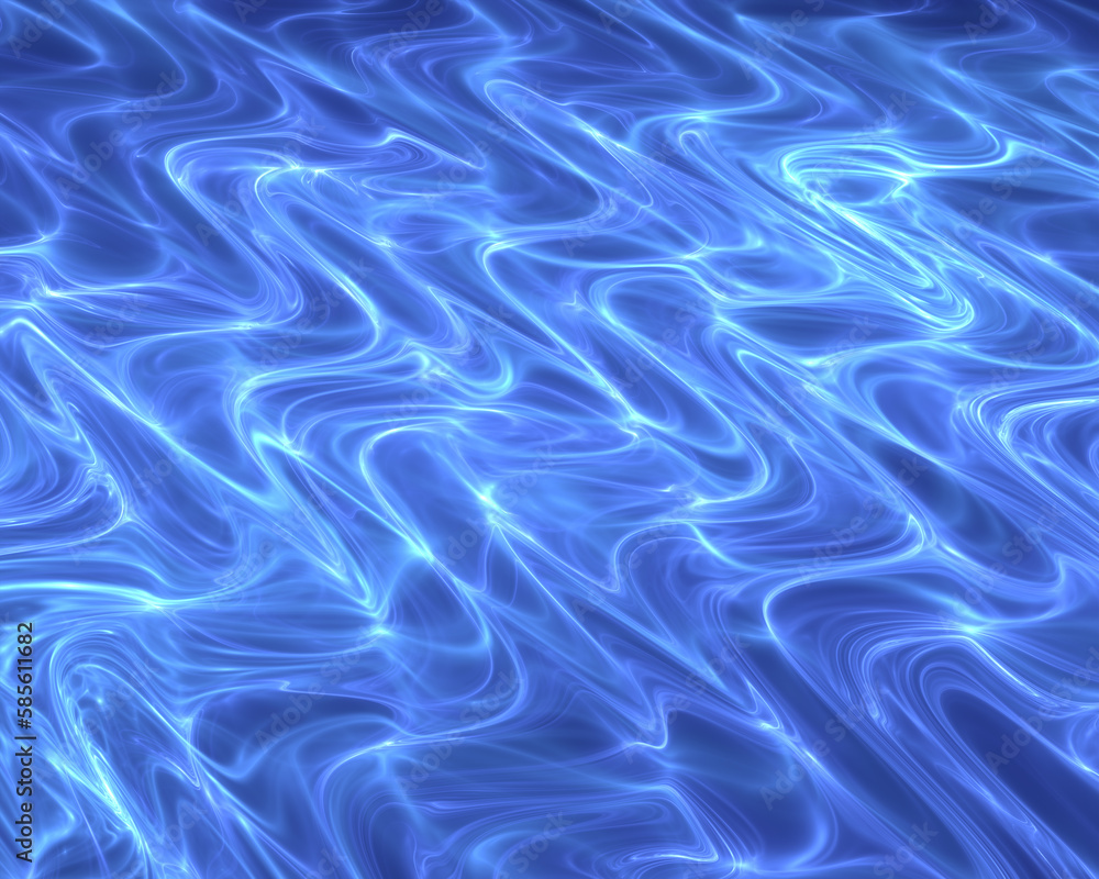 Obraz premium Pool water ripples with light rays and caustics, made with fractal software.
