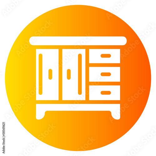 chest of drawers gradient icon
