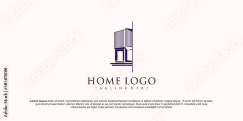 Building logo illustration vector graphic design in line art style. Good for brand, advertising, real estate, construction, house, home