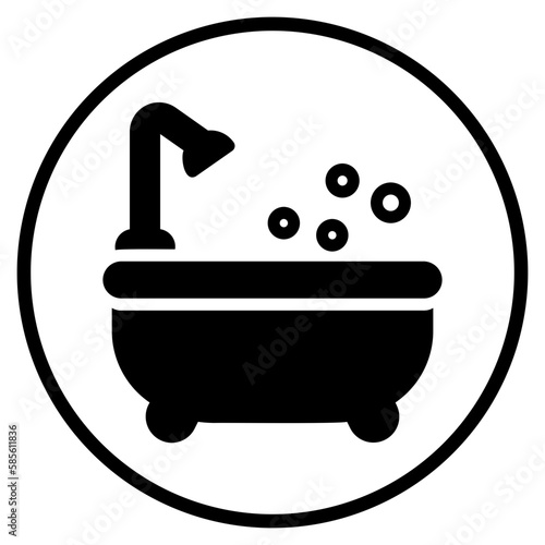 bath tub glyph icon