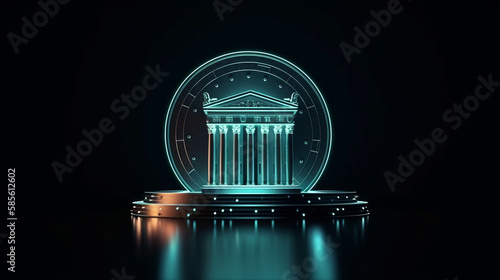 Central Bank Creating Digital Currency CBDC Silver Blue Black photo