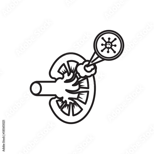 kidney cancer icon outline