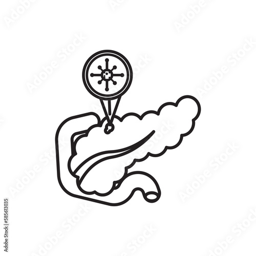 pancreatic cancer icon outline