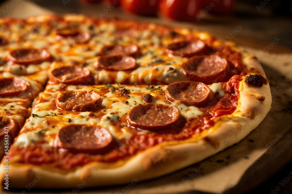 pizza with salami, isolated pizza close-up pizza with salami, isolated pizza close-up