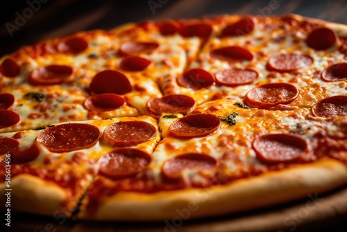 pizza with salami, isolated pizza close-up