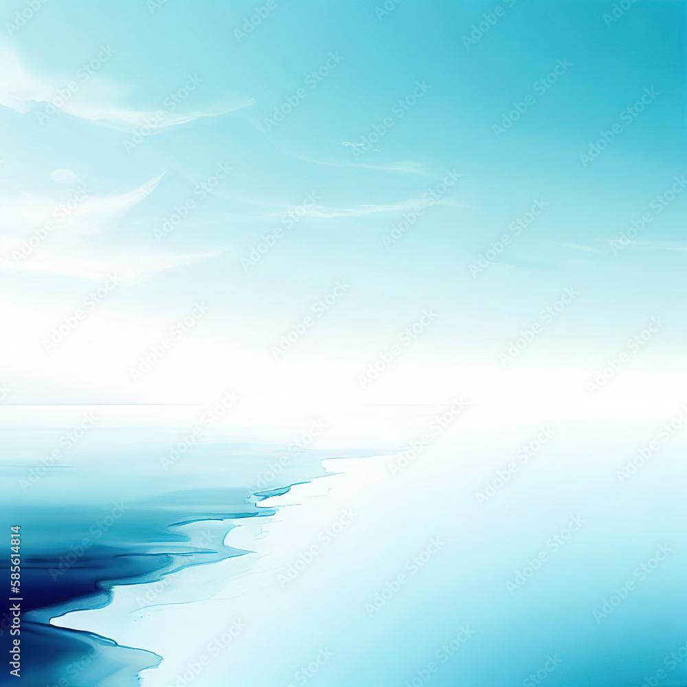 beautiful coast and blue sky copyspace ink and water style with Generative AI. beautiful coast and blue sky copyspace ink and water style with Generative AI.