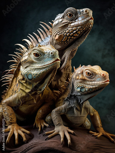 Iguana family portrait