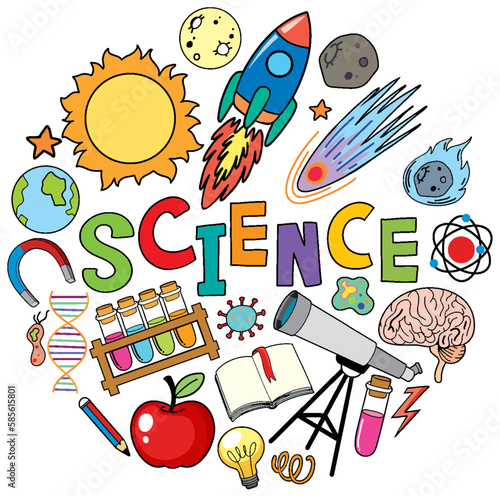 Science Banner with Doodle Icons