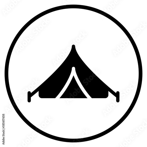 camping tent glyph icon