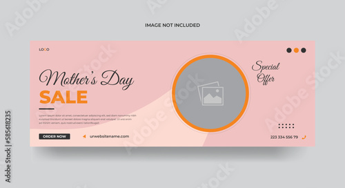 mother's day facebook cover or social media banner template