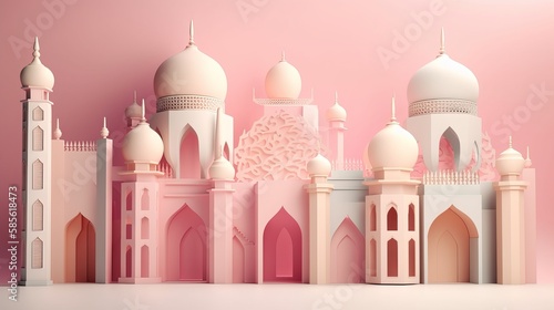 Mosque Pastel Background - Generative AI © ImageMaster