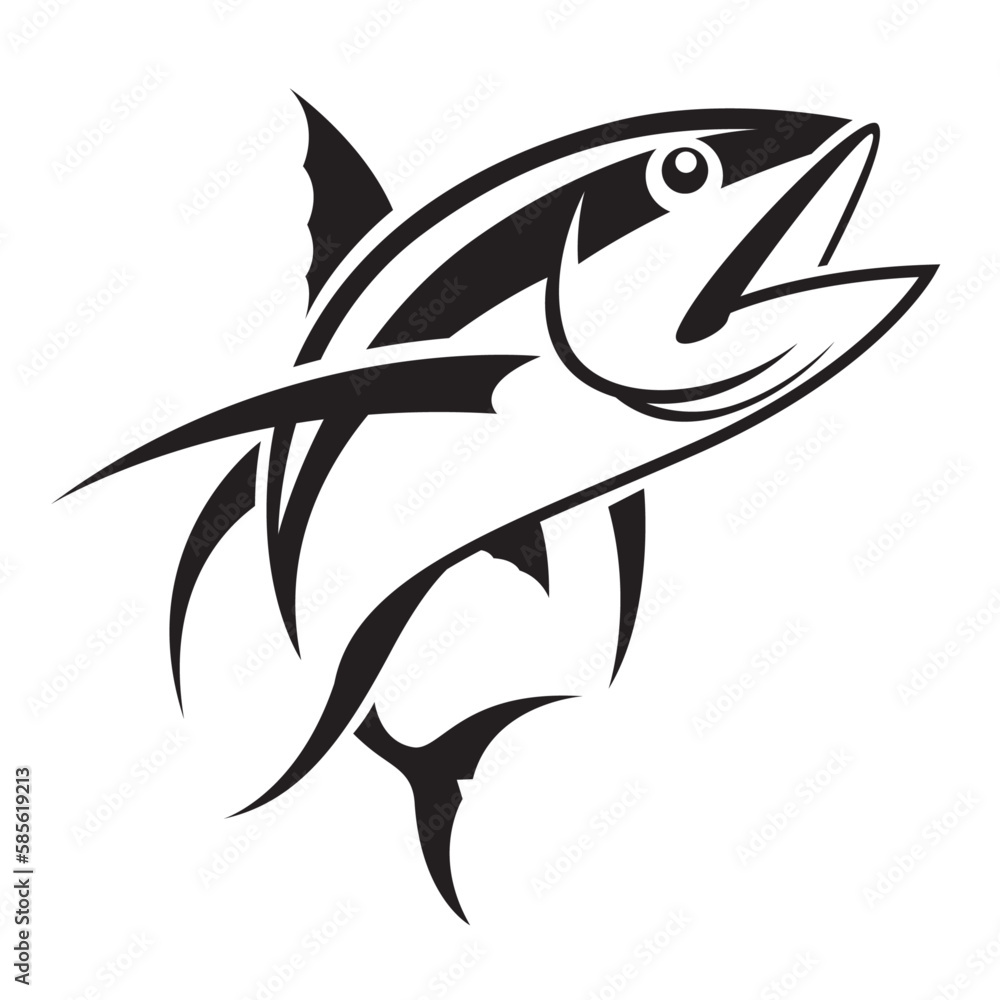black tuna clip art on white background. black tuna clip art on white background.