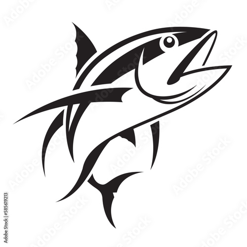 black tuna clip art on white background.