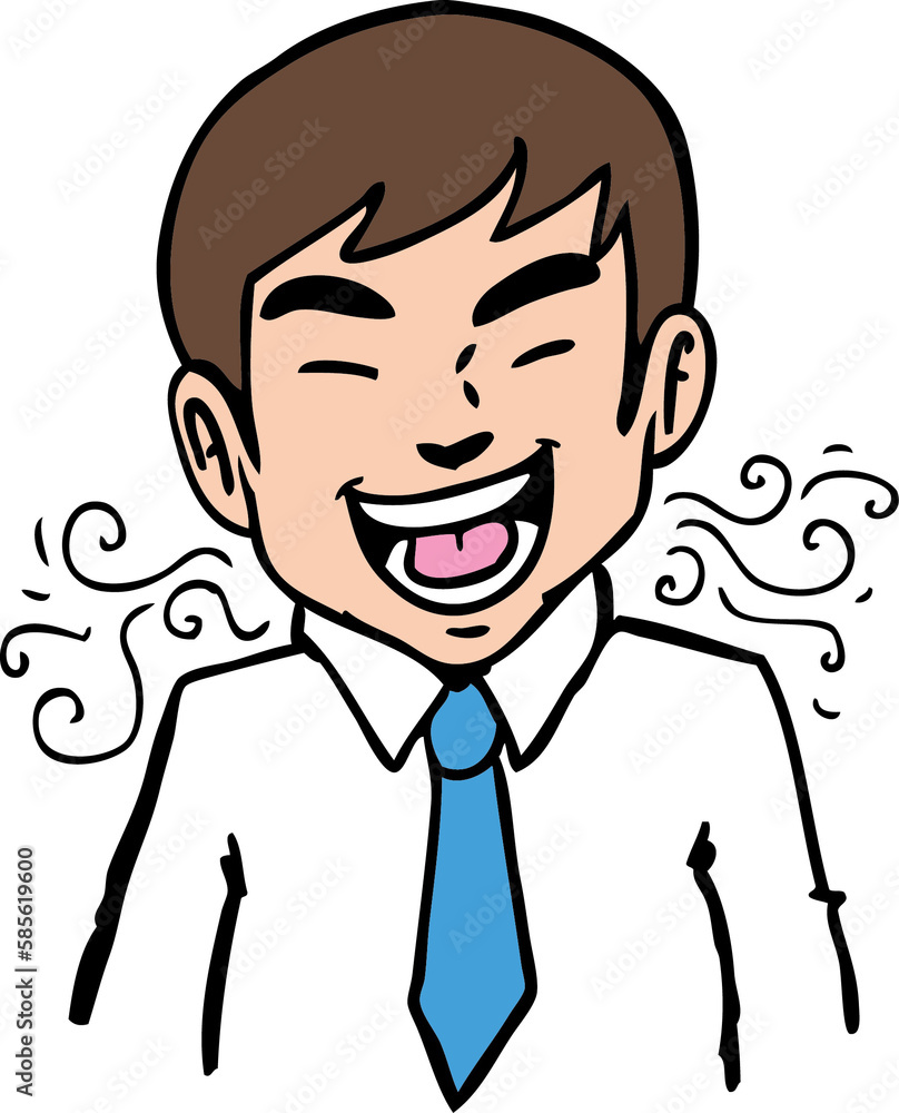 cartoon male office worker has bad breath cartoon male office worker has bad breath
