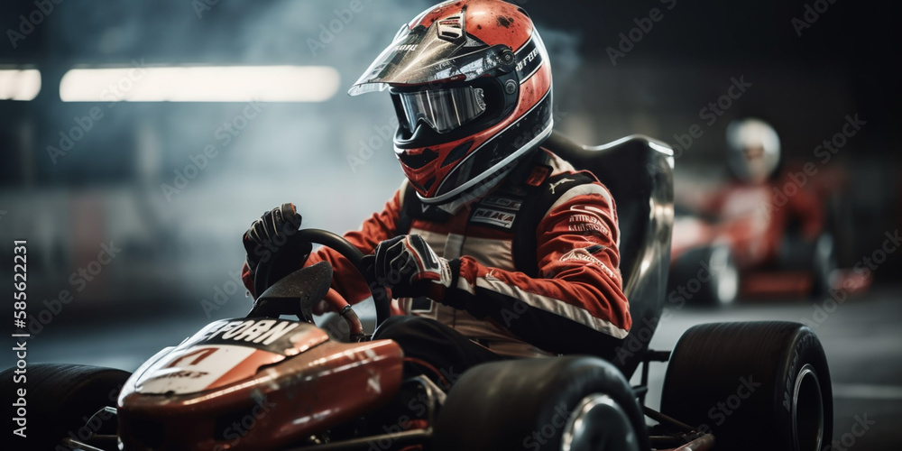 Karting championship race. close up Generative AI Karting championship race. close up Generative AI