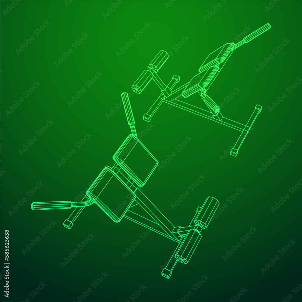 Modern exercise machine for the back and abs. Hyperextension simulator. Modern exercise machine for the back and abs. Hyperextension simulator.