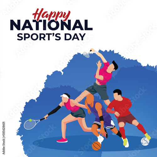 National sport day design template, National sport design vector