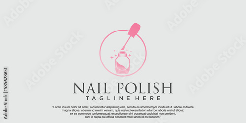 Vector female manicure logo fingers and nails symbol Premium Vector