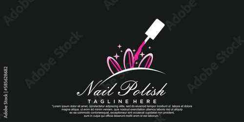 Vector female manicure logo fingers and nails symbol Premium Vector