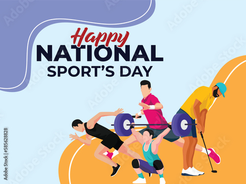 National sport day design template, National sport design vector