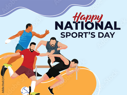 National sport day design template, National sport design vector