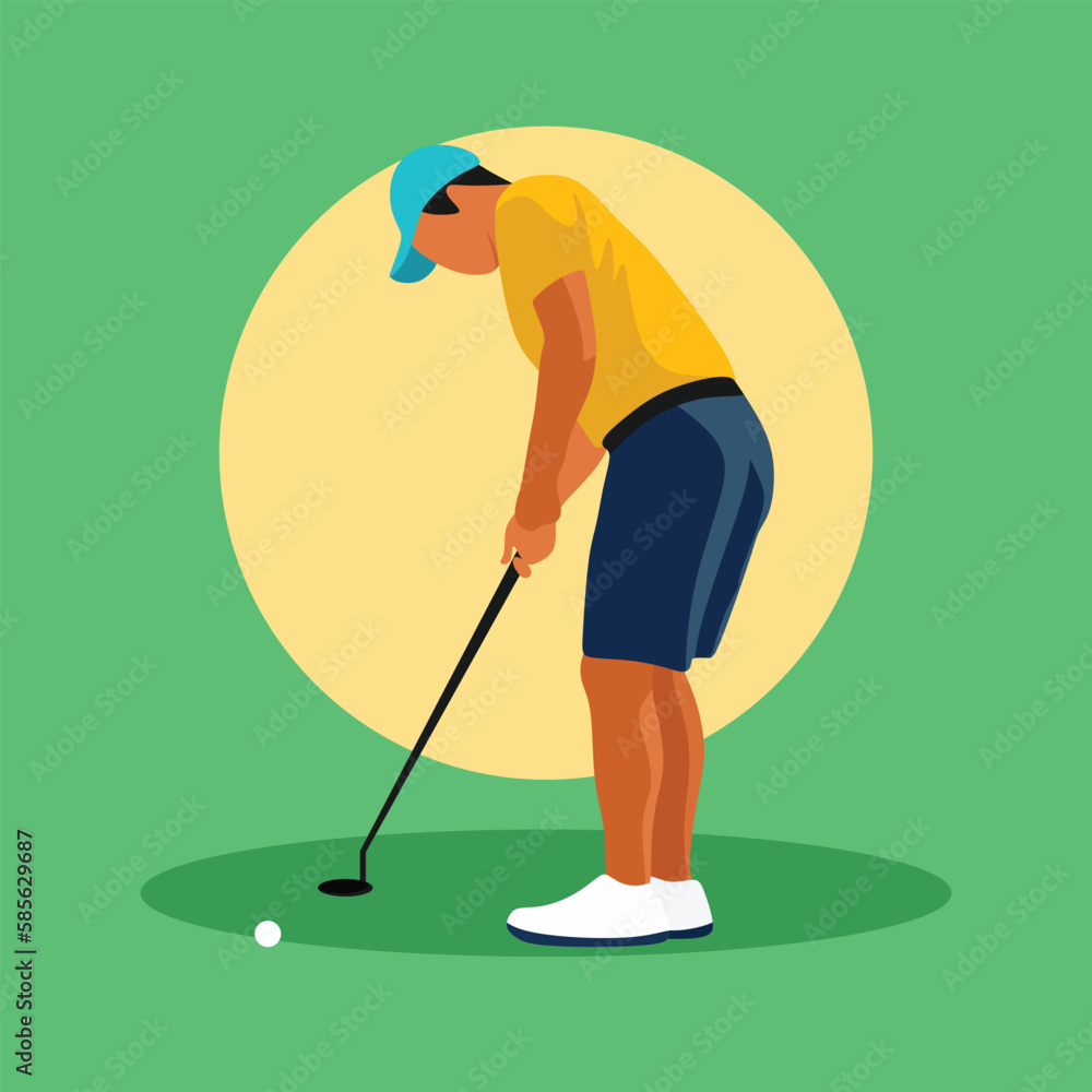 Golf flat design vector, Golf design vector Golf flat design vector, Golf design vector
