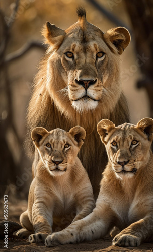 lion family from Africa  © Studiohood