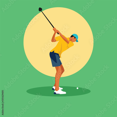 Golf flat design vector, Golf design vector