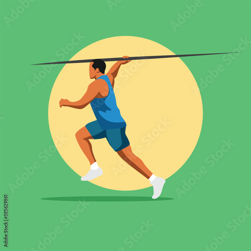 Sport Javelin flat design vector