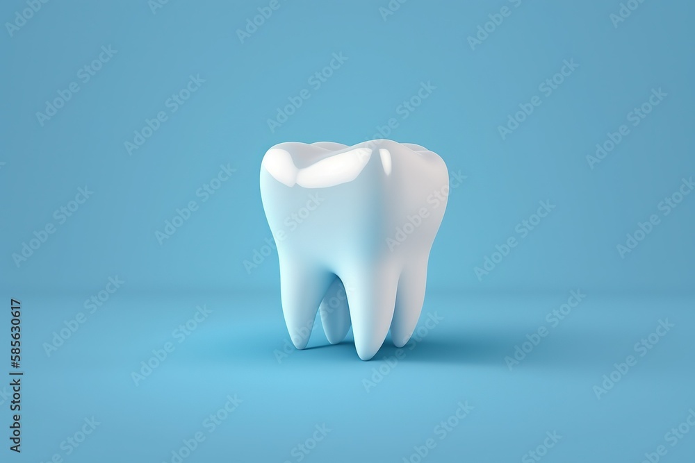 3d tooth isolated on light blue background 3d tooth isolated on light blue background