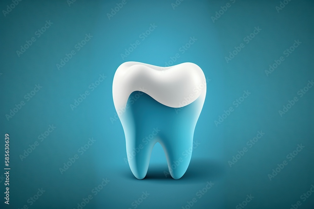 3d tooth isolated on light blue background 3d tooth isolated on light blue background