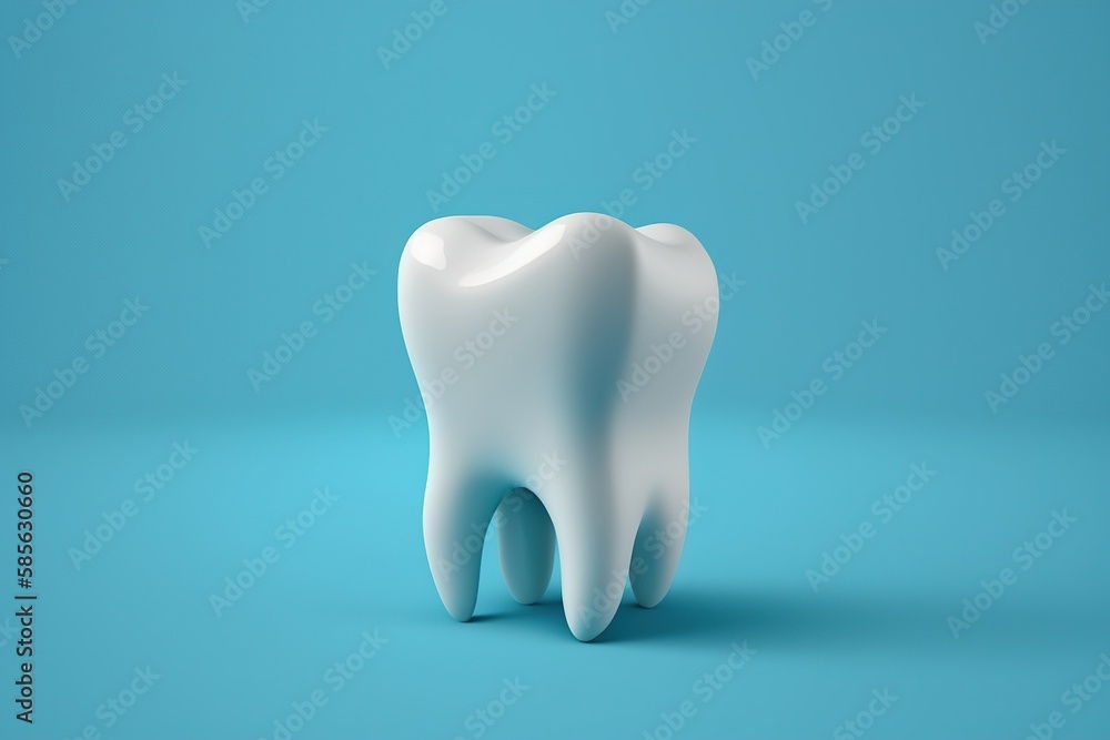 3d tooth isolated on light blue background 3d tooth isolated on light blue background