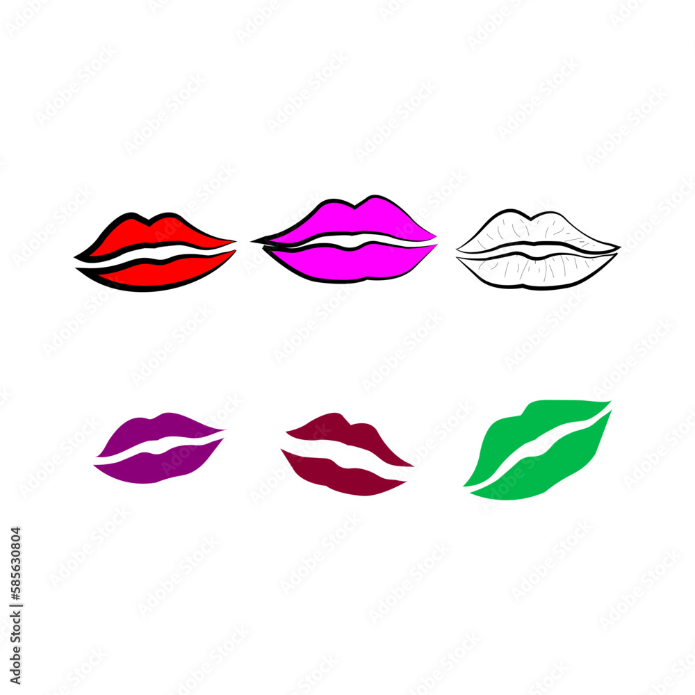 lips icon design template vector lips icon design template vector