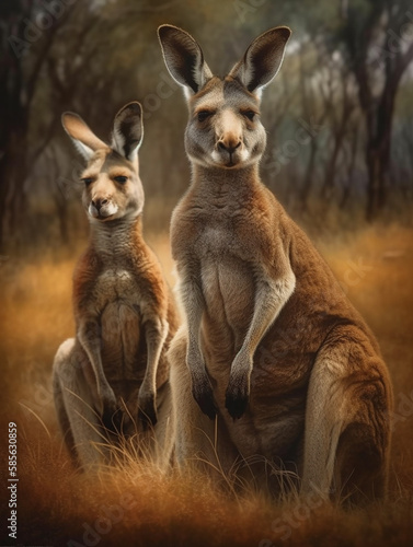 Kangaroo family portrait
