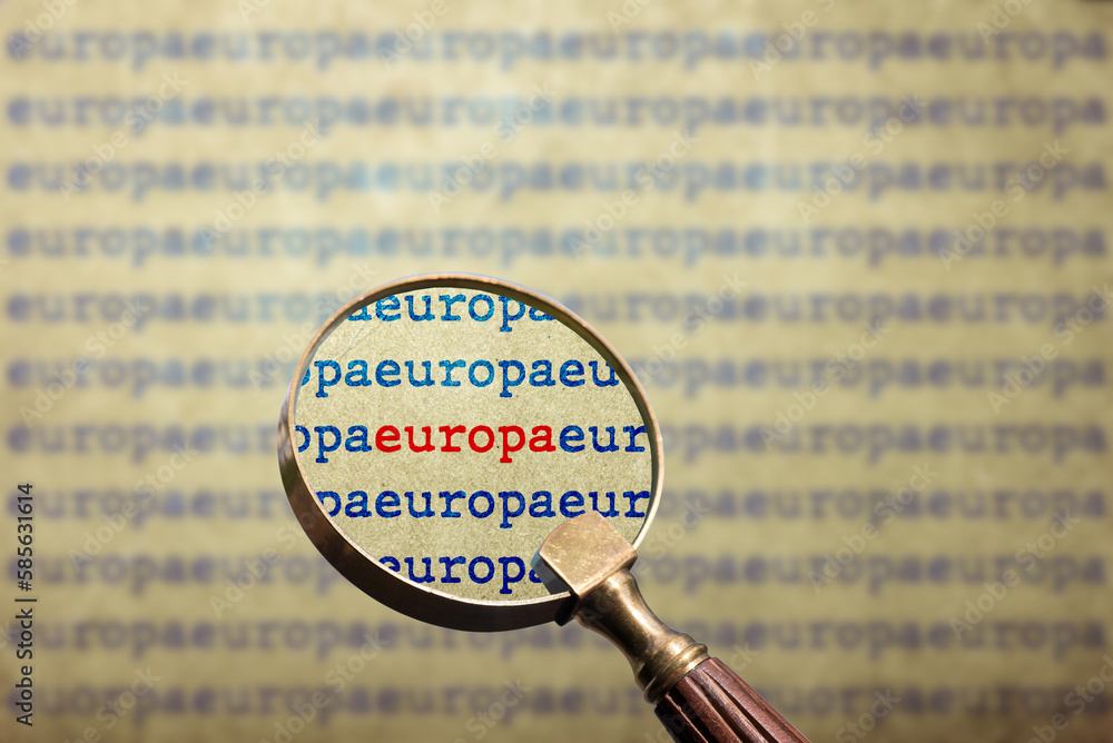 Das Wort Europa markiert in rot - obrazy, fototapety, plakaty 