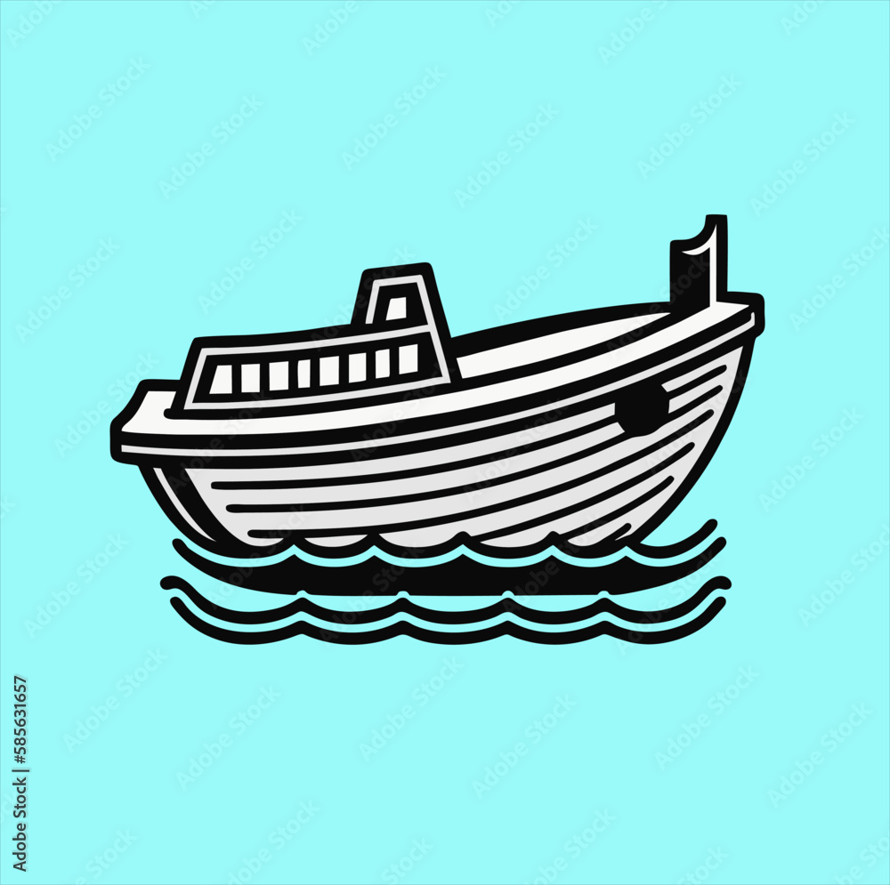 Lifeboat icon design template, illustration design for t-shirt or poster Lifeboat icon design template, illustration design for t-shirt or poster