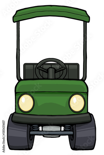 cartoon golf cart front view