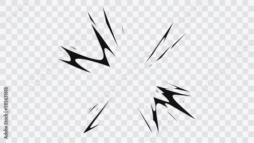 Explosion effect followed by a flash in the form of movement, mango style Vector moving flash graphic, comic force explosions or energy shaped graphic designs.